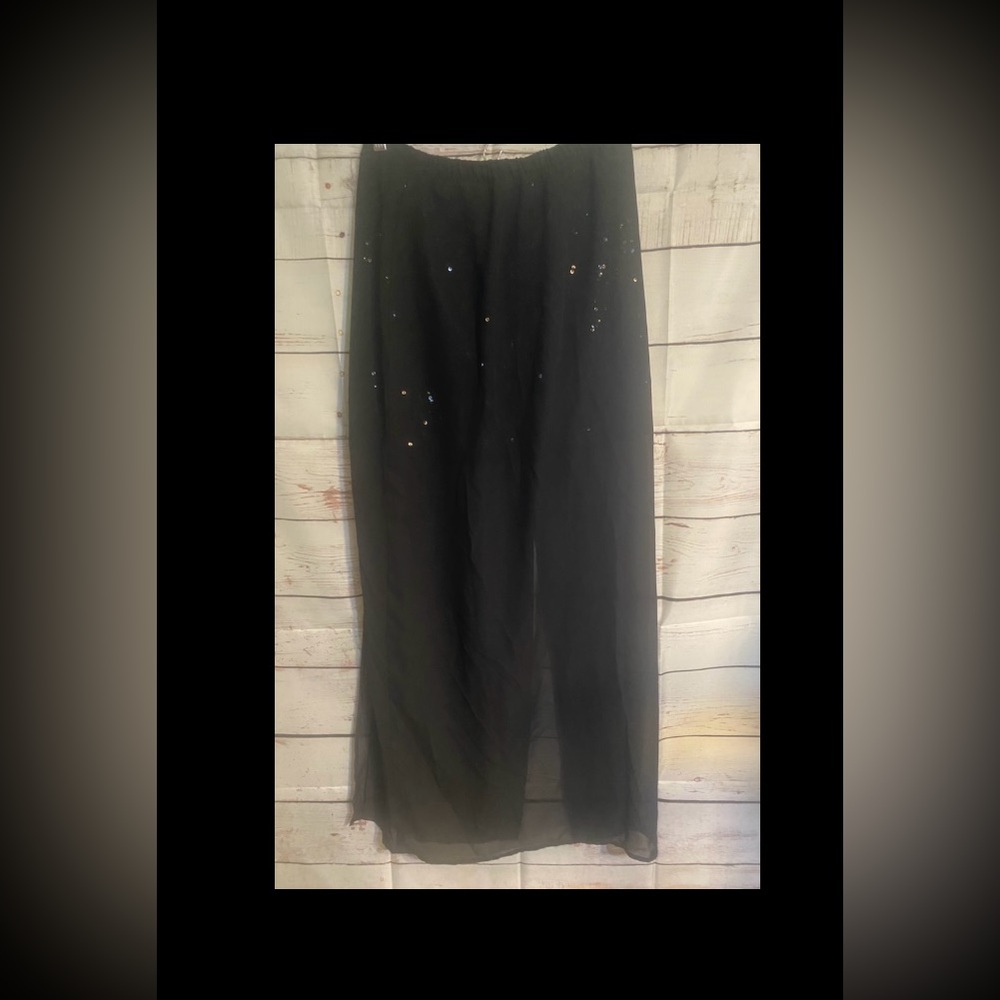 Frederick's of Hollywood Sequin Black Maxi Skirt